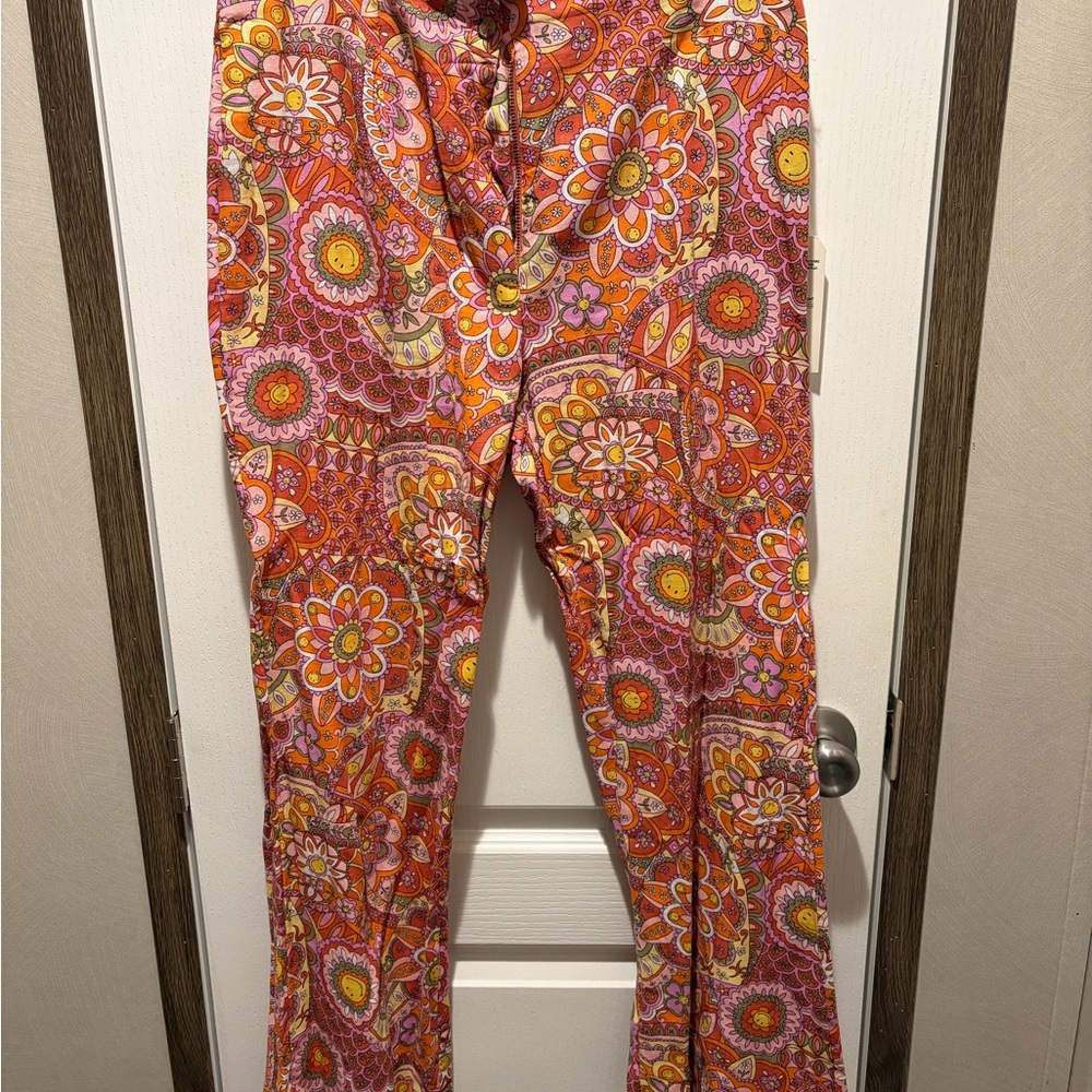 Billabong Smiley Floral Pants - Pink, Orange, Yellow